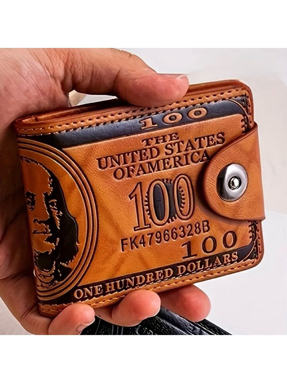 $100 Bill Bi-Fold Magnetic Clasp Wallet